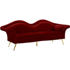 Meridian Furniture Lips Velvet Sofa - Red - Sofas