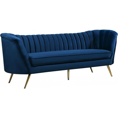 Meridian Furniture Margo Velvet Sofa - Blue - Sofas