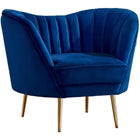 Meridian Furniture Margo Velvet Chair - Blue - Chairs