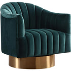 Meridian Furniture Farrah Gold Velvet Chair - Green - Chairs