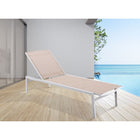 Meridian Furniture Santorini Outdoor Patio Chaise Lounge Chair - White Frame - Outdoor Furniture