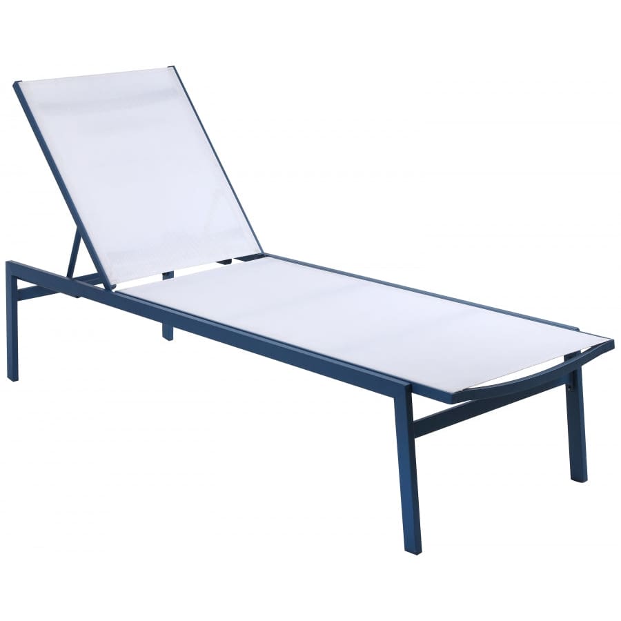 Meridian Furniture Santorini Outdoor Patio Chaise Lounge Chair - Blue Frame - Outdoor Furniture