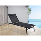 Meridian Furniture Santorini Outdoor Patio Chaise Lounge Chair - Grey Frame - Outdoor Furniture