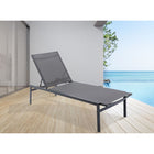 Meridian Furniture Santorini Outdoor Patio Chaise Lounge Chair - Grey Frame - Outdoor Furniture