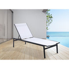 Meridian Furniture Santorini Outdoor Patio Chaise Lounge Chair - Grey Frame - Outdoor Furniture