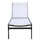Meridian Furniture Santorini Outdoor Patio Chaise Lounge Chair - Grey Frame - Outdoor Furniture