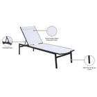 Meridian Furniture Santorini Outdoor Patio Chaise Lounge Chair - Grey Frame - Outdoor Furniture