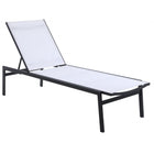 Meridian Furniture Santorini Outdoor Patio Chaise Lounge Chair - Grey Frame - White - Outdoor Furniture