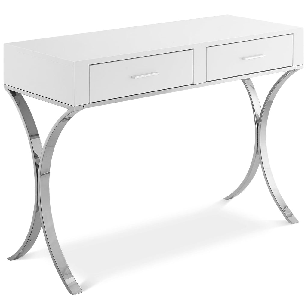 Meridian Furniture Monroe Vanity | Desk | Console Table - Silver - Desks
