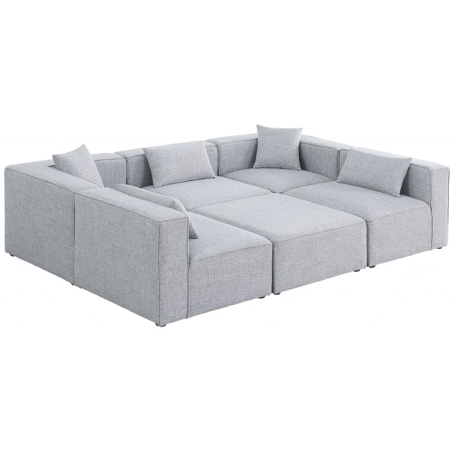 Meridian Furniture Cube Modular Sectional 6C - Grey - Sofas