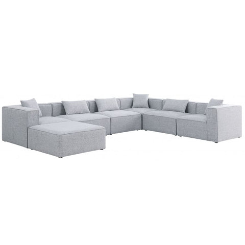 Meridian Furniture Cube Modular Sectional 7As - Grey - Sofas