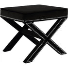 Meridian Furniture Nixon Velvet Ottoman / Bench - Black - Ottomans