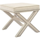 Meridian Furniture Nixon Velvet Ottoman / Bench - Cream - Ottomans