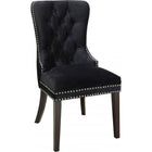 Meridian Furniture Nikki Velvet Dining Chair-Set of 2 - Black - Dining Chairs
