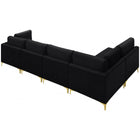 Meridian Furniture Julia Velvet Modular Sectional 5D - Sofas