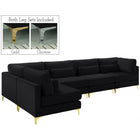 Meridian Furniture Julia Velvet Modular Sectional 5D - Sofas