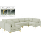 Meridian Furniture Julia Velvet Modular Sectional 6C - Cream - Sofas