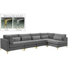 Meridian Furniture Julia Velvet Modular Sectional 5D - Grey - Sofas