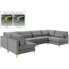 Meridian Furniture Julia Velvet Modular Sectional 6C - Grey - Sofas