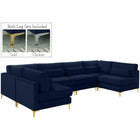 Meridian Furniture Julia Velvet Modular Sectional 6C - Navy - Sofas