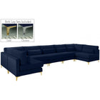 Meridian Furniture Julia Velvet Modular Sectional 7B - Navy - Sofas