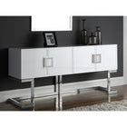 Meridian Furniture Silver White Beth Buffet/Console Table - Other Tables