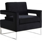 Meridian Furniture Silver Noah Velvet Accent Chair - Black - Chairs