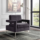 Meridian Furniture Silver Noah Velvet Accent Chair - Chairs