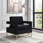 Meridian Furniture Gold Noah Velvet Accent Chair - Chairs