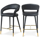 Meridian Furniture Destiny Faux Leather Stool - Black - Stools
