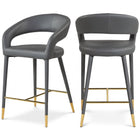 Meridian Furniture Destiny Faux Leather Stool - Grey - Stools