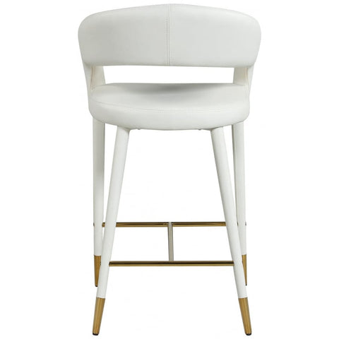 Meridian Furniture Destiny Faux Leather Stool - White - Stools