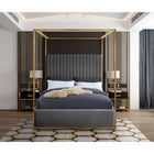 Meridian Furniture Jones Velvet Queen Bed - Bedroom Beds