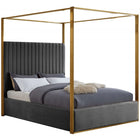 Meridian Furniture Jones Velvet King Bed - Grey - Bedroom Beds