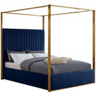 Meridian Furniture Jones Velvet King Bed - Navy - Bedroom Beds