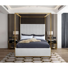 Meridian Furniture Jones Faux Leather King Bed - White - Bedroom Beds