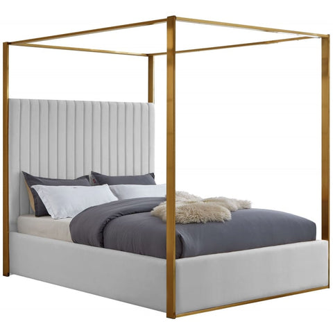 Meridian Furniture Jones Faux Leather King Bed - White - Bedroom Beds