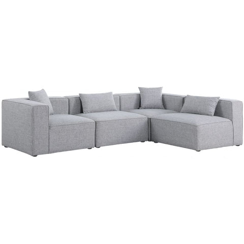 Meridian Furniture Cube Modular Sectional 4B - Grey - Sofas