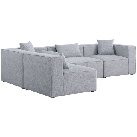 Meridian Furniture Cube Modular Sectional 4B - Grey - Sofas