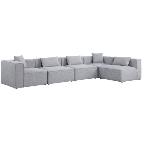 Meridian Furniture Cube Modular Sectional 5D - Grey - Sofas