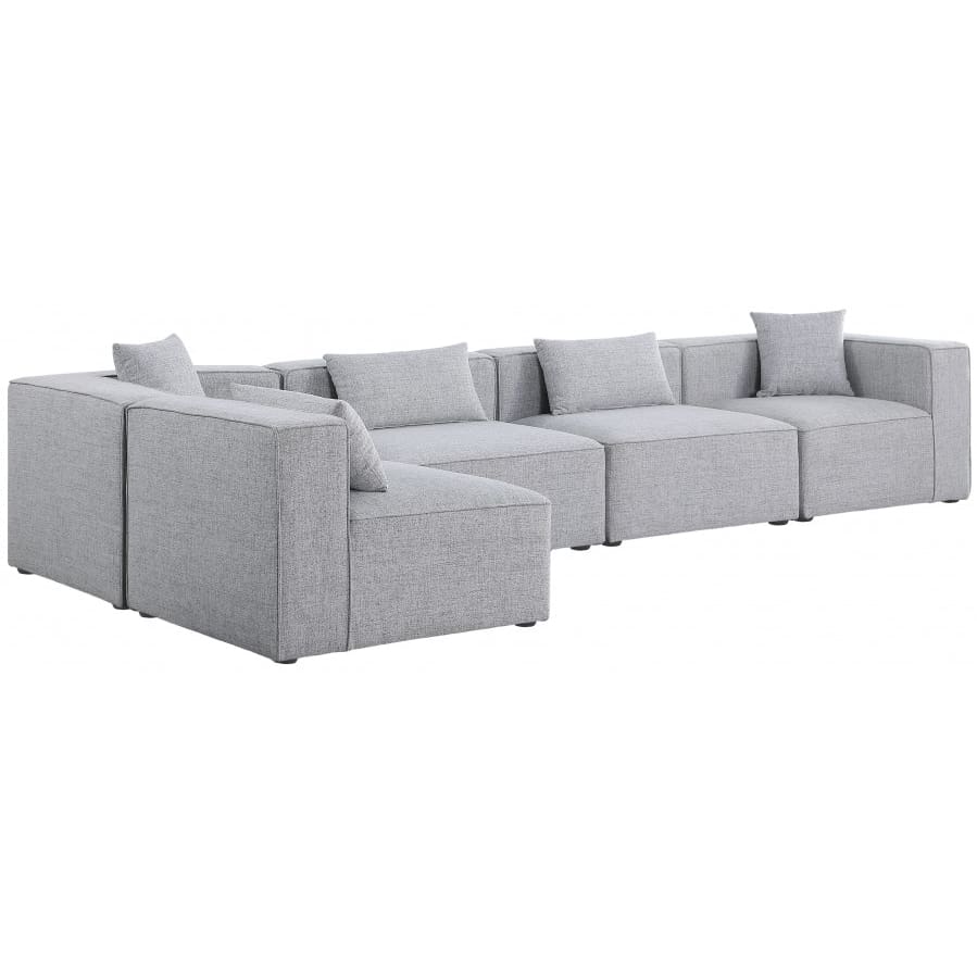 Meridian Furniture Cube Modular Sectional 5D - Grey - Sofas