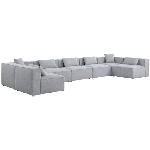 Meridian Furniture Cube Modular Sectional 7B - Grey - Sofas
