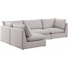 Meridian Furniture Mackenzie Linen Modular Sectional 4A - Cream - Sofas
