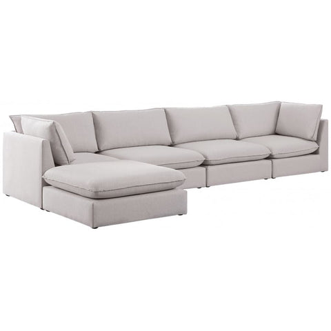 Meridian Furniture Mackenzie Linen Modular Sectional 5B - Beige - Sofas