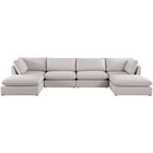 Meridian Furniture Mackenzie Linen Modular Sectional 6B - Sofas