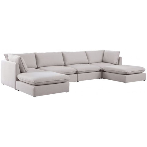 Meridian Furniture Mackenzie Linen Modular Sectional 6B - Beige - Sofas