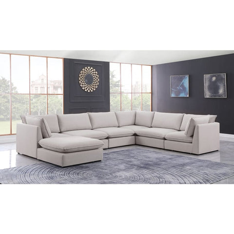 Meridian Furniture Mackenzie Linen Modular Sectional 7B - Beige - Sofas
