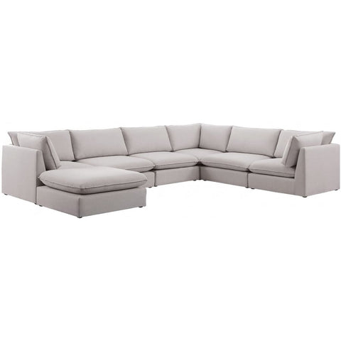 Meridian Furniture Mackenzie Linen Modular Sectional 7B - Beige - Sofas