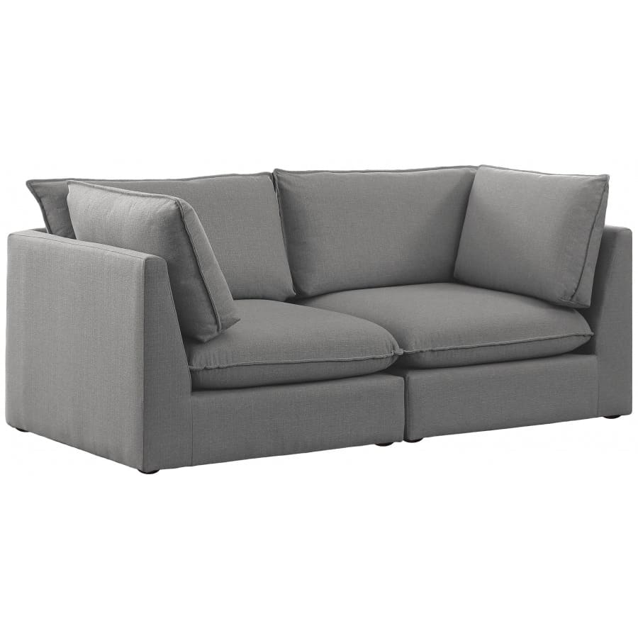 Meridian Furniture Mackenzie Linen 80 Modular Sofa S80B - Grey - Sofas
