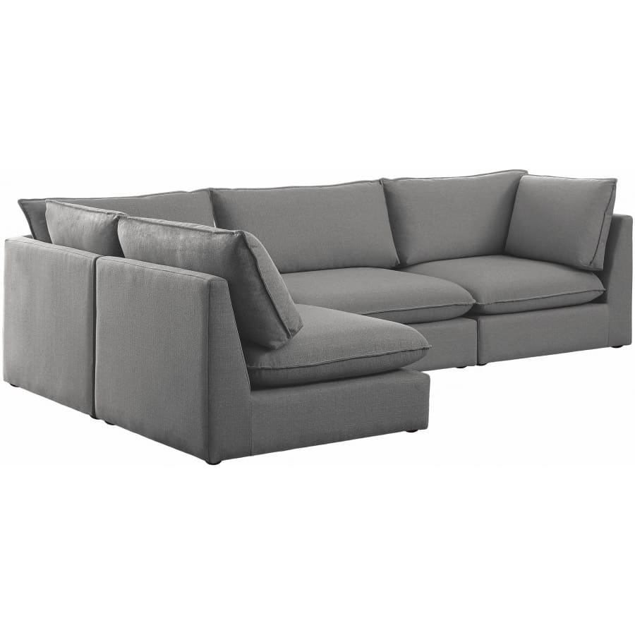 Meridian Furniture Mackenzie Linen Modular Sectional 4A - Grey - Sofas